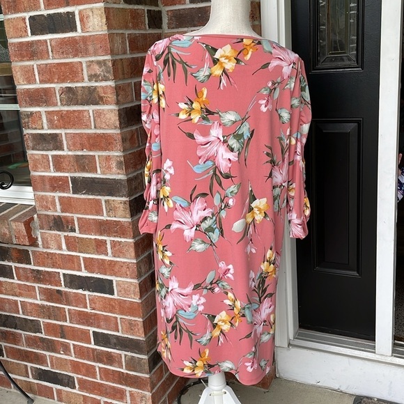 Cato Garnet Rose Floral‎ Print Long Sleeve Dress - Picture 5 of 8